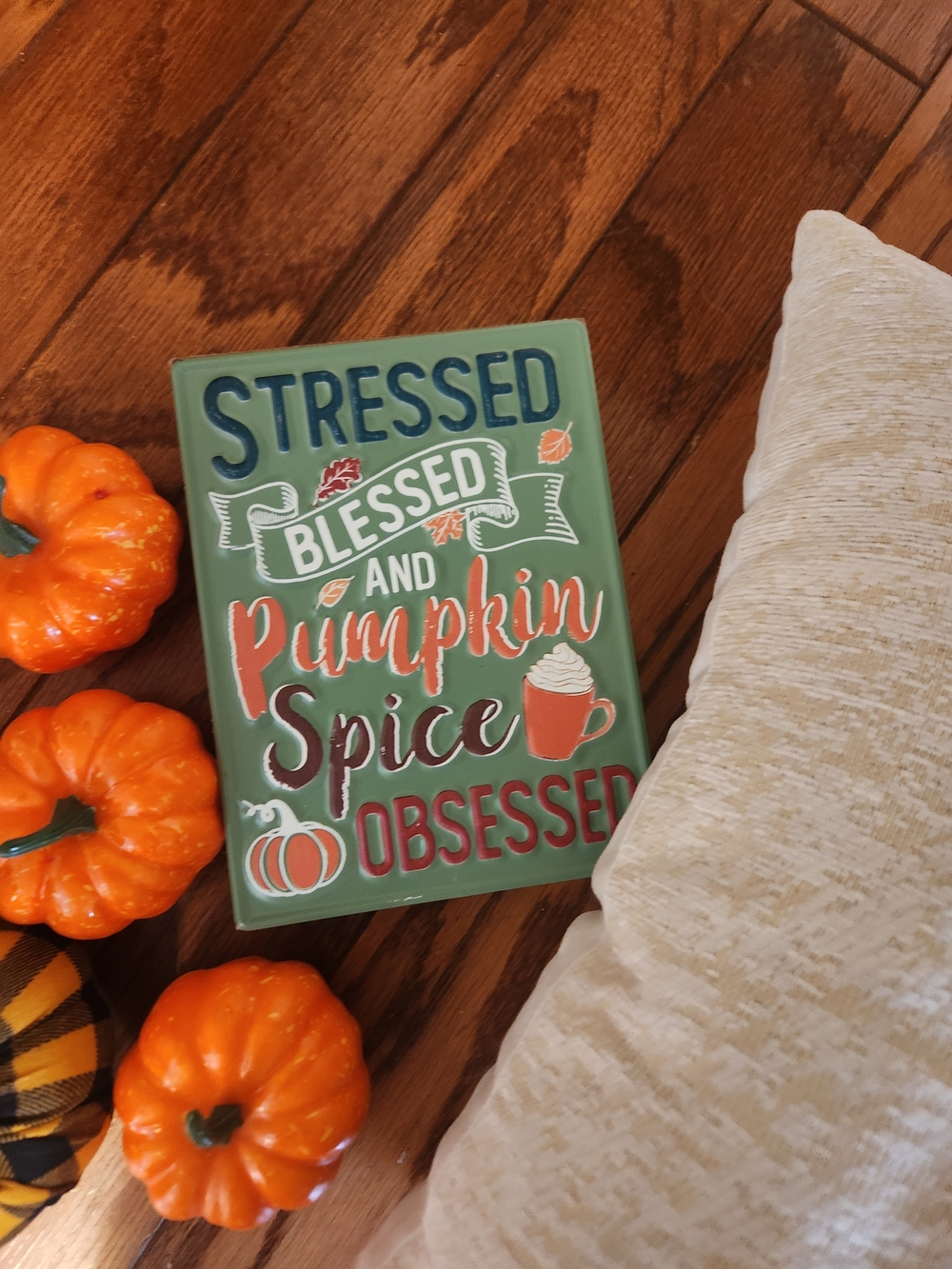 Autumn Harvest Pumpkin Pillow & fall Decor Bundle - Picture 2 of 4